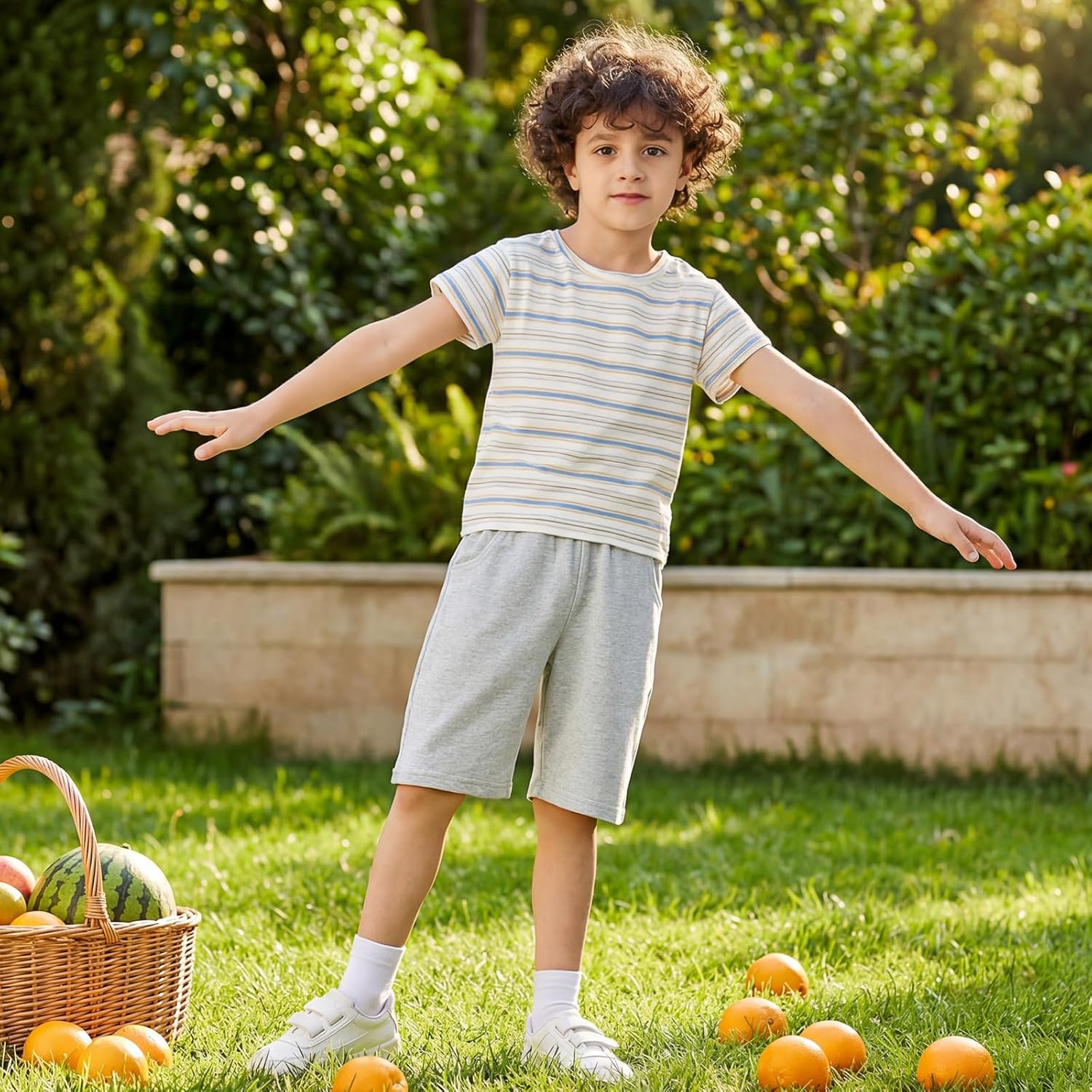 GFQLONG Toddler Boys 3 Pack Cotton Sport Jogger Shorts,Kids Summer Solid Active Short Pants - Image 2