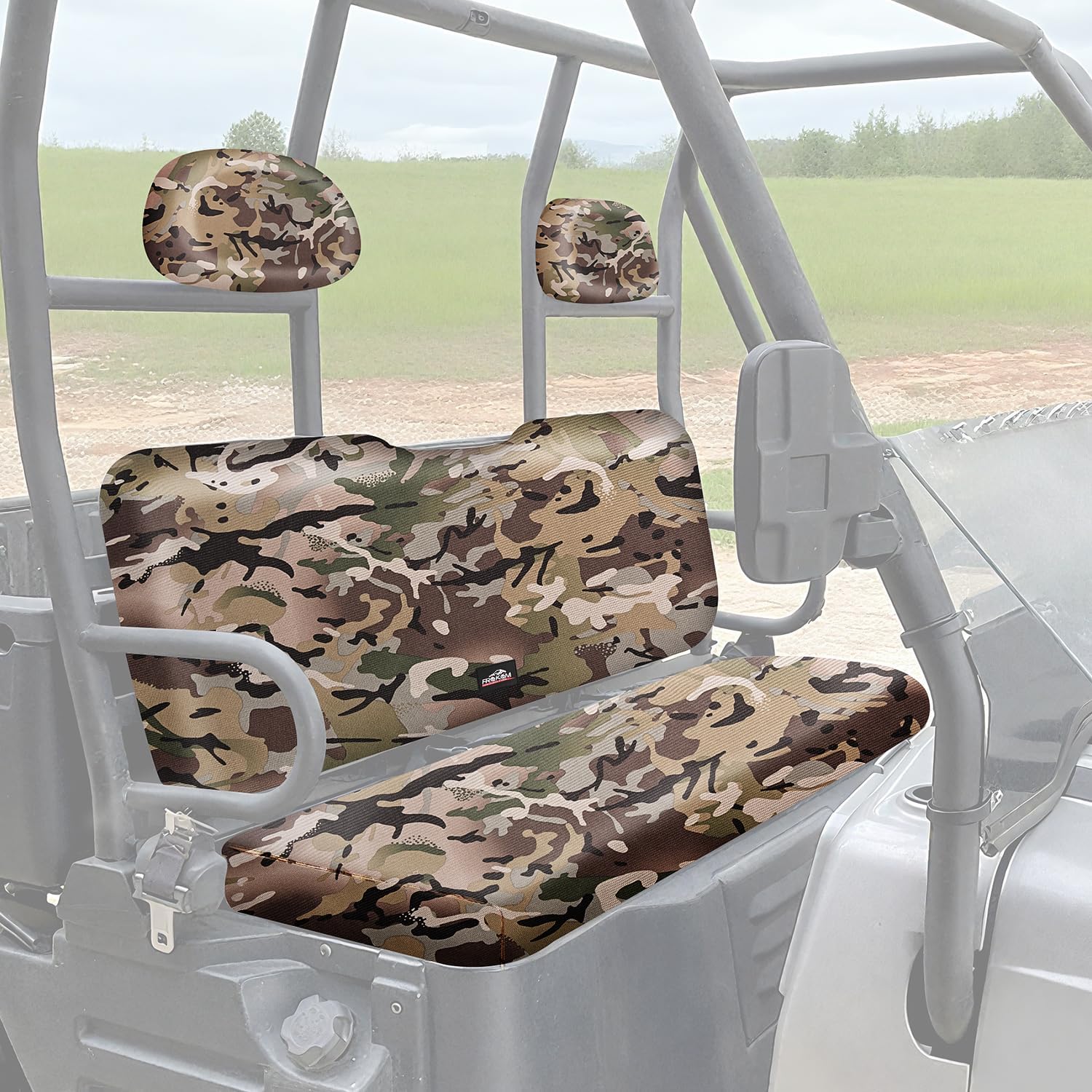 Frokom UTV Seat Covers Fit for Polaris Ranger 500 700 800 2002 2003 2004 2005 2006 2007 2008, Waterproof 1680D Durable Fabric-Camo
