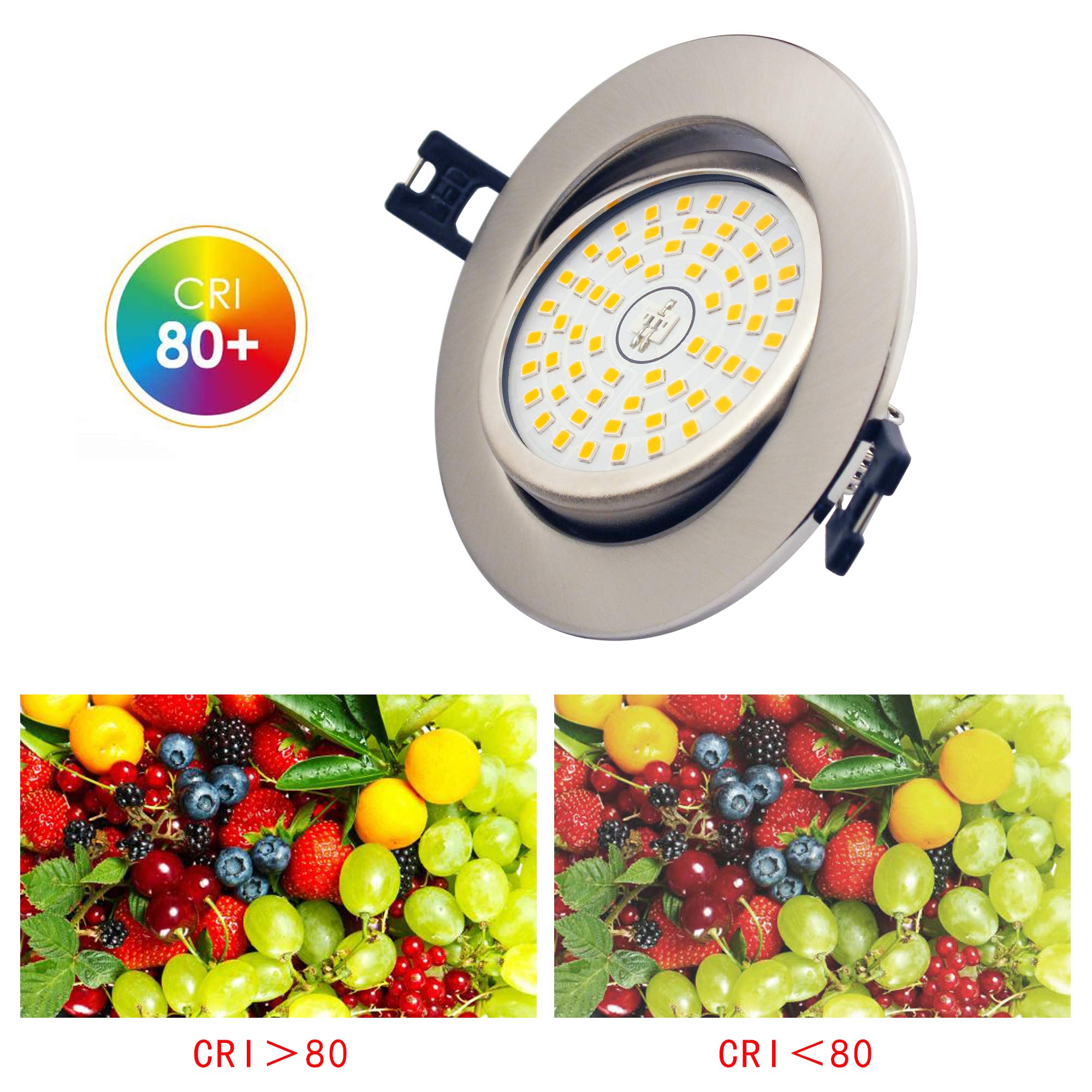 3 x 12W LED Foco empotrable de baño, Blanco Calido 3000K, Ø85-95mm, No Regulable, Downlight Led Techo IP44 230V Focos Led Interior Techo Para Sala De estar