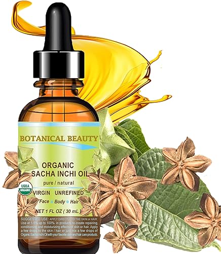 Miniatura 2 de Botanical Beauty Aceite orgánico de sacha inchi 100% natural puro sin diluir virgen sin refinar prensado en frío Aceite orgánico certificado 1 fl