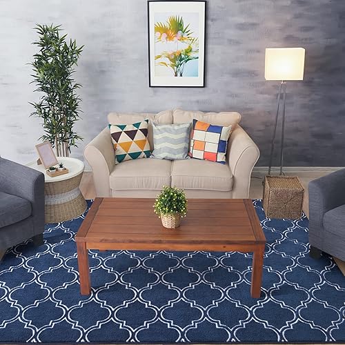 Miniatura 6 de Chicrug Alfombra geométrica moderna para dormitorio, alfombra de interior de espuma viscoelástica, de 3 x 5 pies, alfombra mullida para sala de