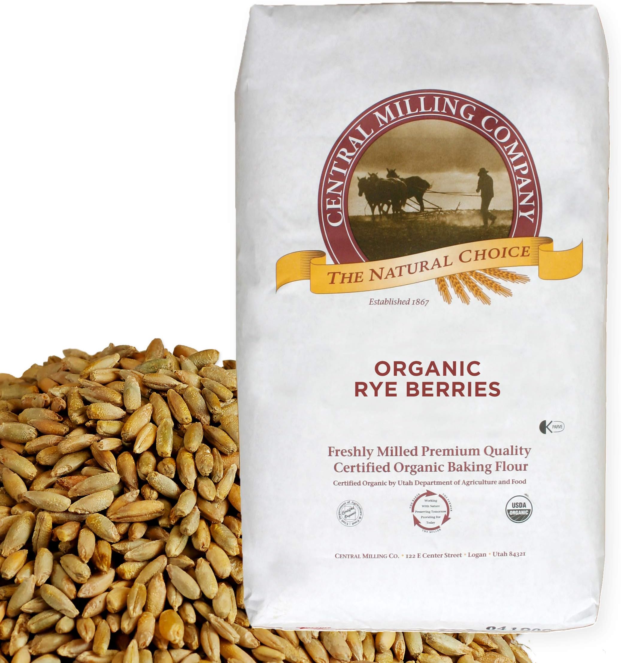 100% Organic Rye Berries - 25 lbs
