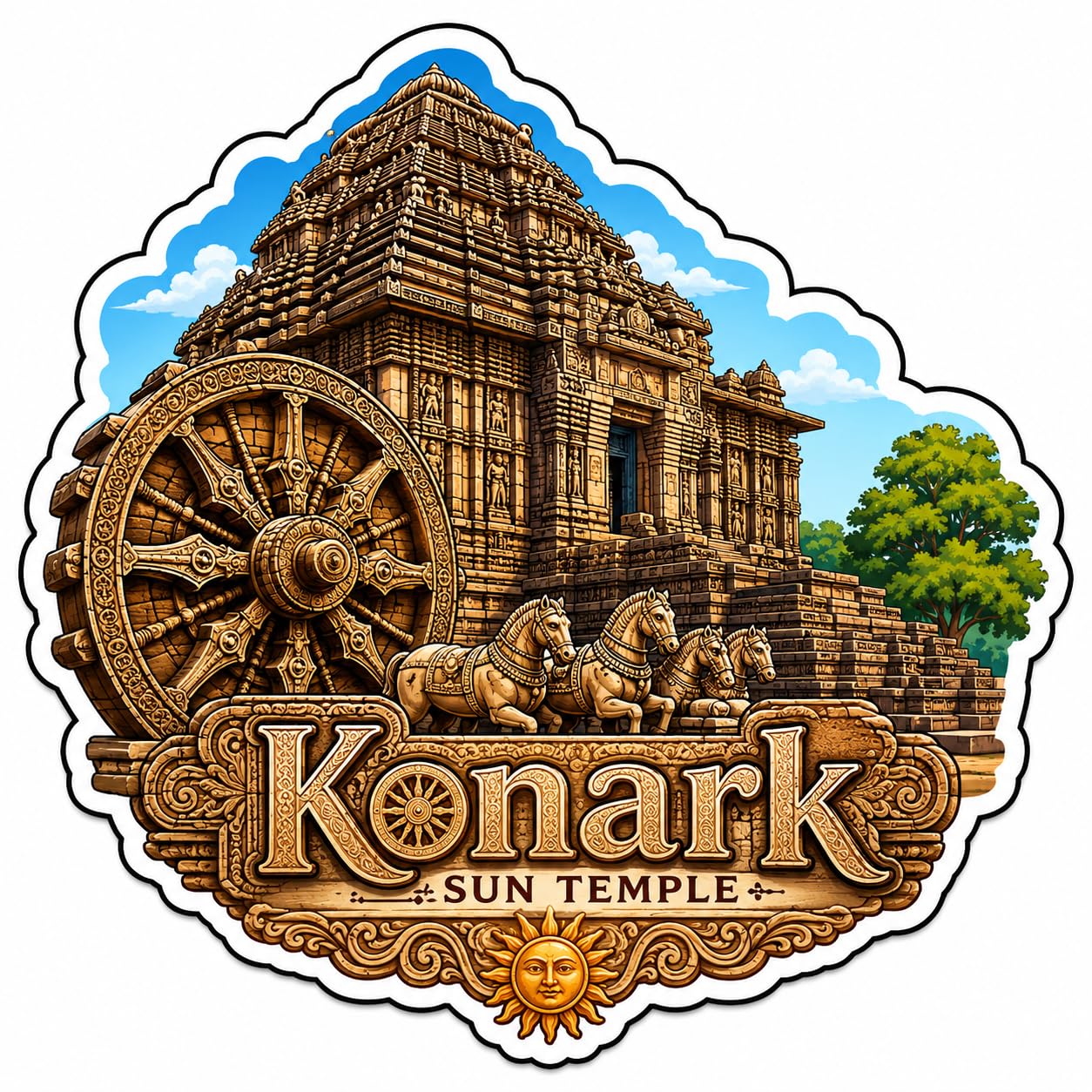 Kedarnath Fridge Magnet - Wooden Souvenir -11