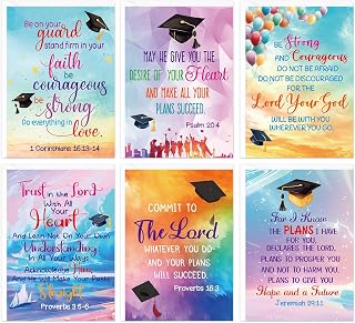 Fancy Land Religious Graduation Cards Christian Congrats Grads Greeting Cards with Envelopes for School Graduates Supplies 12Pcs