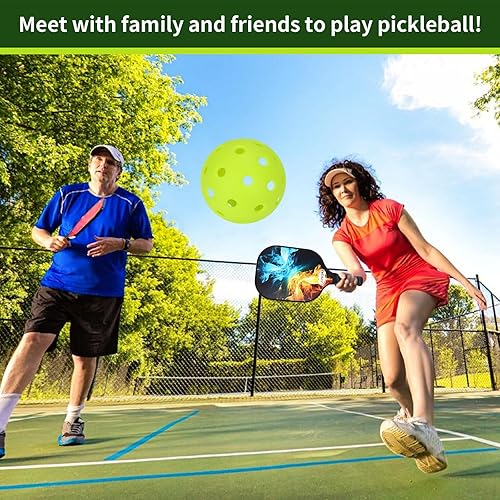 Miniatura 8 de SPORTIC Pickleballs, 40 Holes Outdoors Pickleball Balls, 41230 Pack of Pickle Balls Standard, High Elasticity & Durable Pickle Balls for All Style