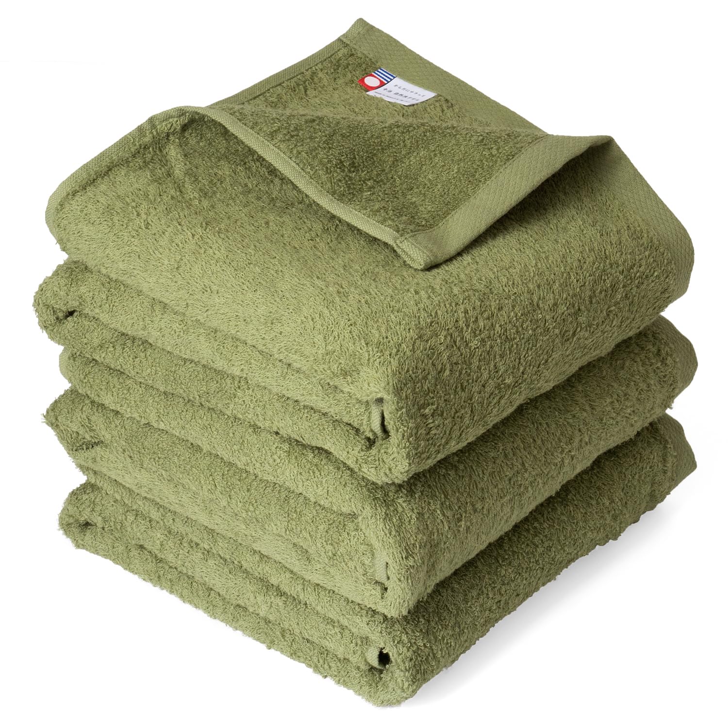 OruTa (oruTa) Imabari Towel Bath Towel Set of 3, Lightweight, Quick-Drying, Not Bulky, Made in Japan, Natural Style, Gym, Bath Goods, 65x120cm, 100% Cotton, Khaki : Home & Kitchen