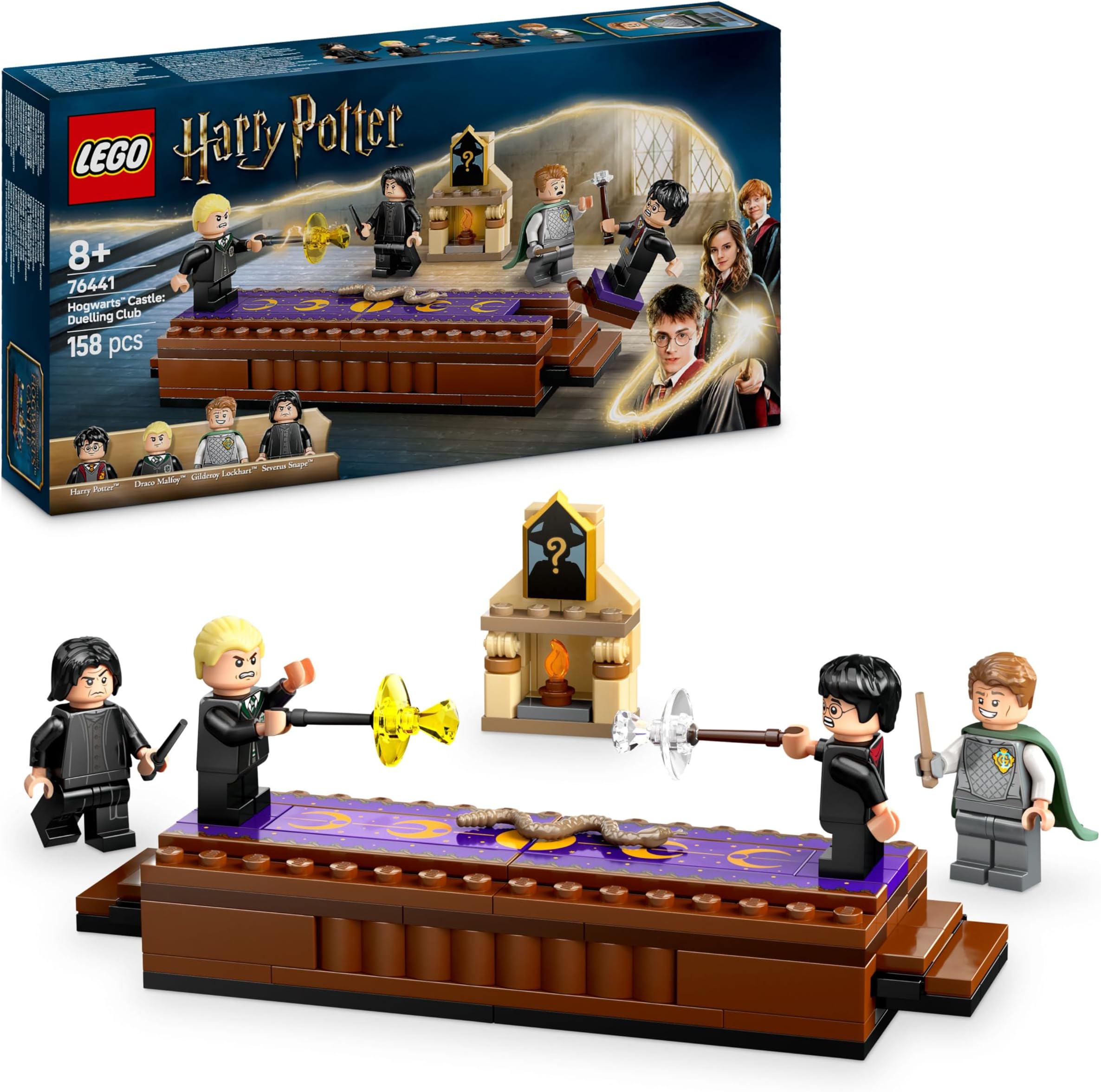 LEGO Harry Potter Hogwarts Castle: Dueling Club Playset with 4 Collectible Minifigures incl. Draco Malfoy & Severus Snape, Role Play Toy with Toppling Function for 8+ Year Old Boys & Girls 76441