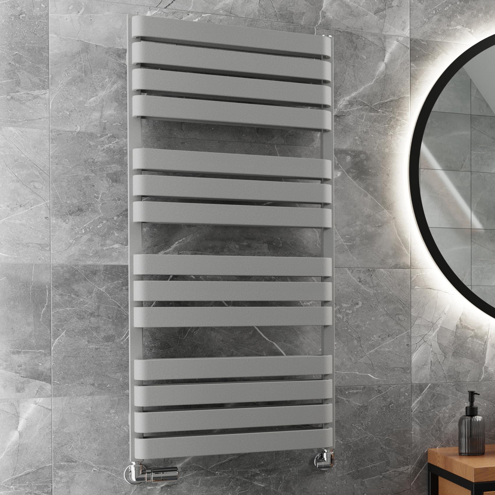 Heated Towel Rail, Warp T Bold 1110/500, Salt N Pepper
