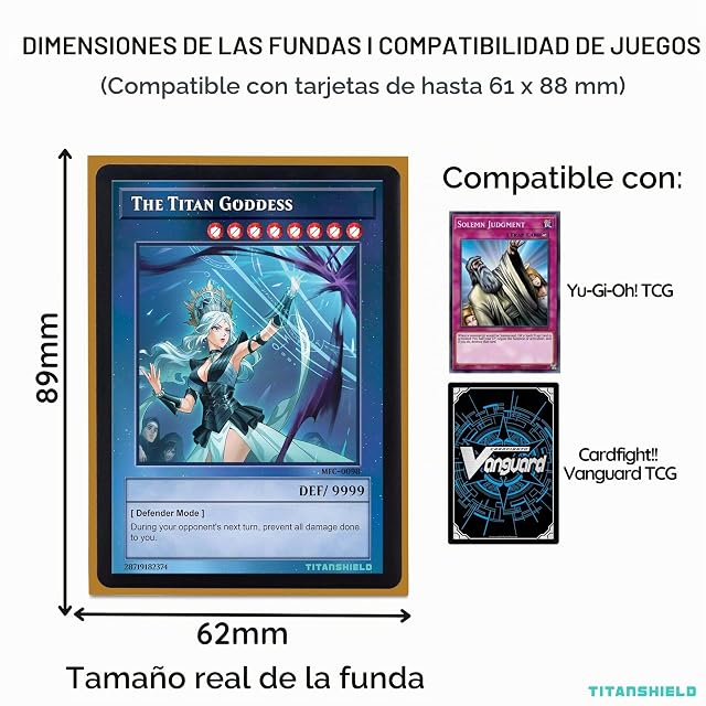 Foto 4 de 5 de TitanShield 150 fundas doradas tamaño pequeño japonés, fundas para cartas de comercio para Yu-Gi-Oh