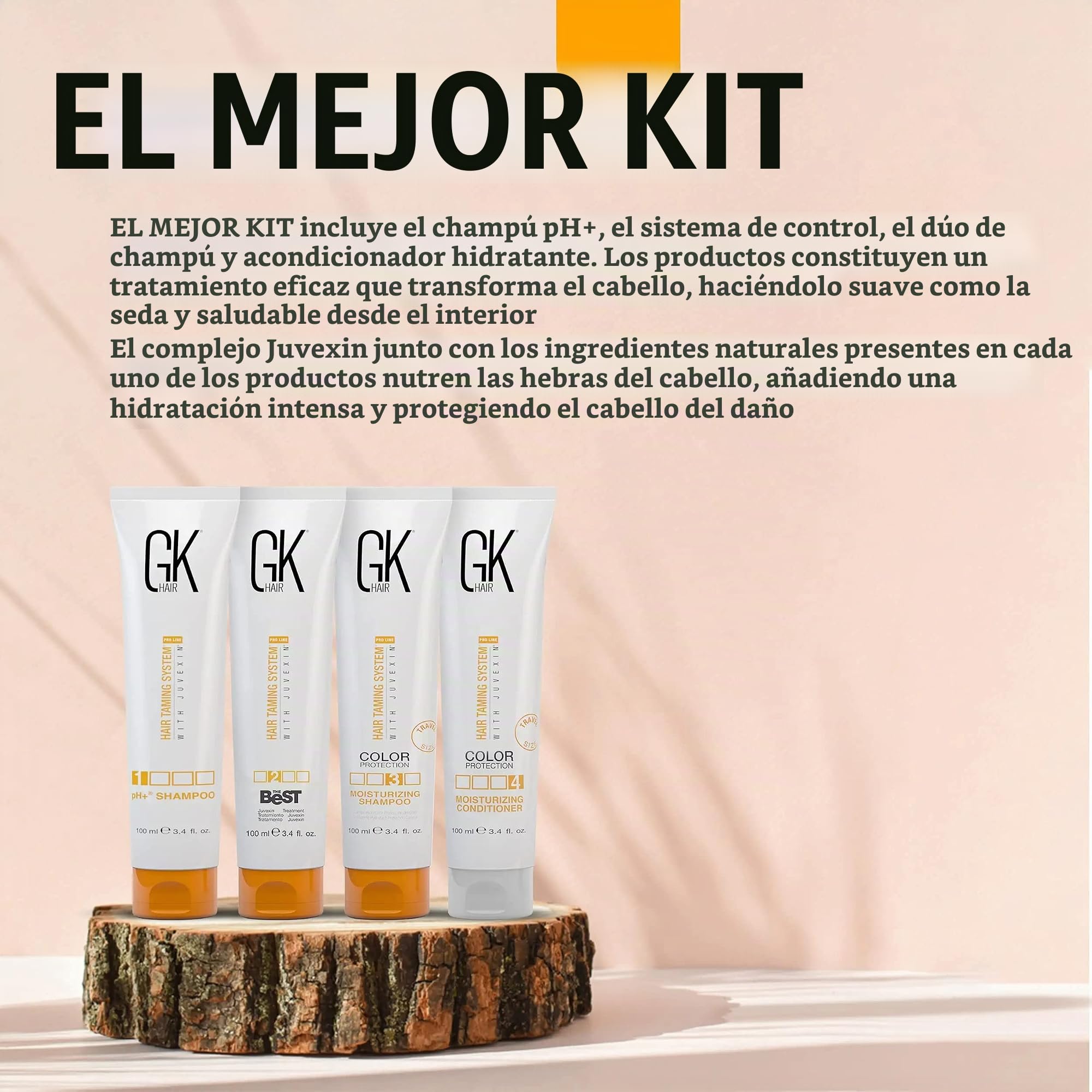 GK HAIR Global Keratin The Best Consumer Box Kit (100ml / 3.4 Fl Oz) Kit de tratamiento de alisado de queratina y alisado brasileño para un cabello natural sedoso y sin encrespamiento