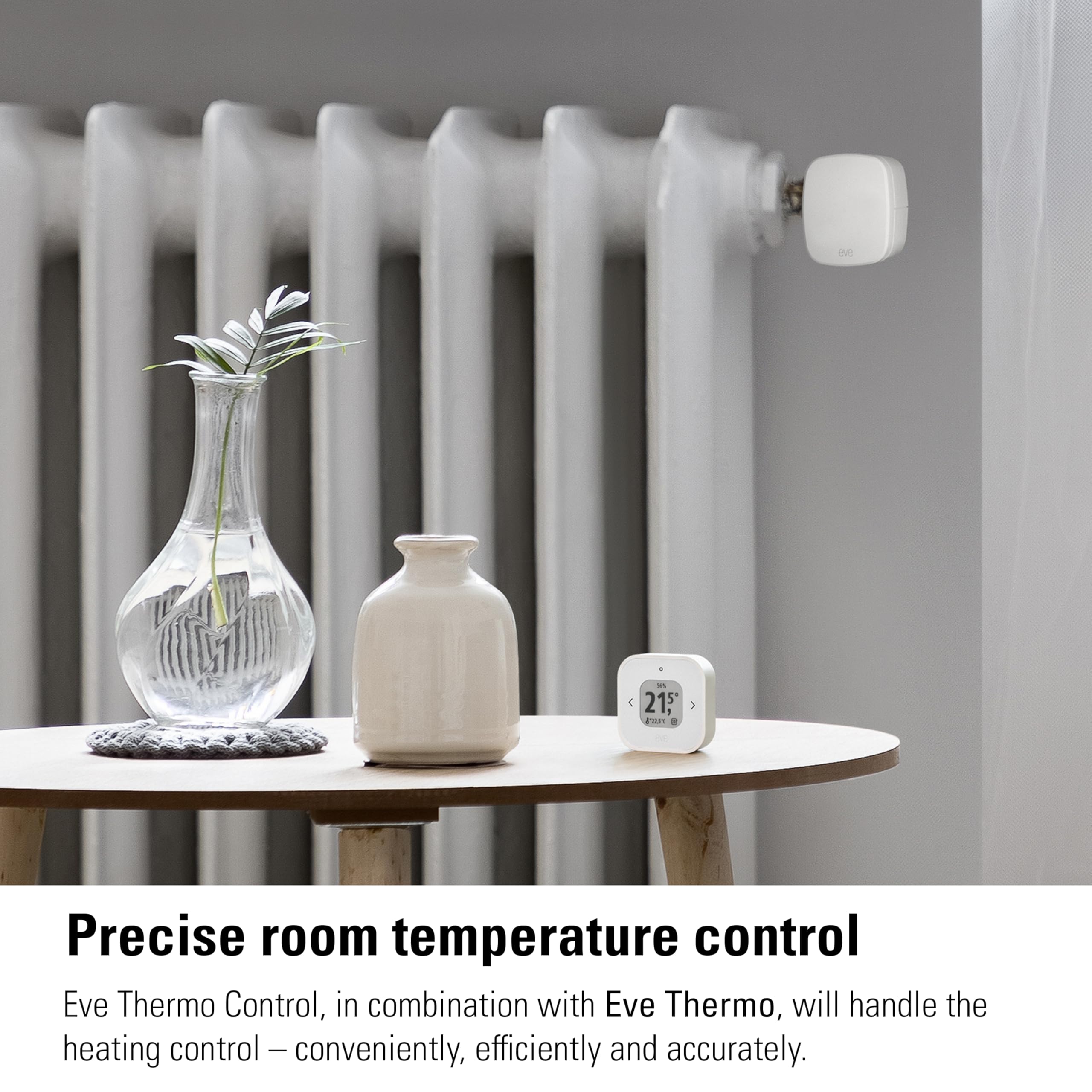 Eve Thermo Control (Matter) – Sensore di temperatura e controller per Eve Thermo (Matter), compatibile con Apple Home, richiede Apple TV 4K (2ª gen./3ª gen. 128 GB), HomePod (2ª gen.)