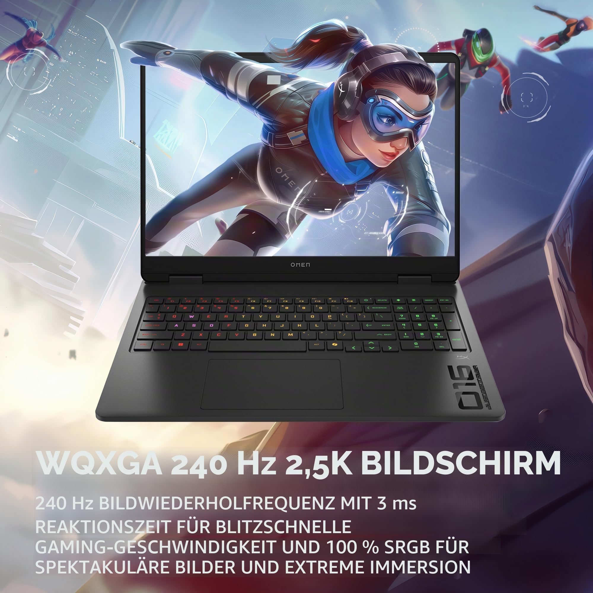 HP Omen 16-am0002sf Gaming-Laptop 16 Zoll FHD IPS 144 Hz, Gamer Laptop (Intel Core 7 240H, 16 GB RAM, 1024 GB SSD, NVIDIA GeForce RTX 5060 8 GB, Windows 11) Schwarz, AZERTY