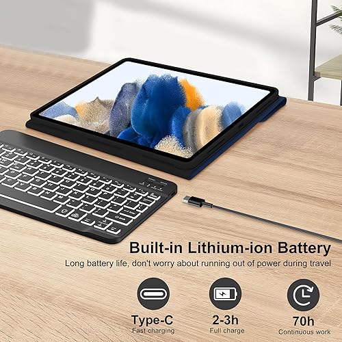 Miniatura 3 de Samsung Galaxy Tab A8 Keyboard Case 10.5 inch 2022  Detachable Bluetooth Keyboard with 7 Colors Backlit  Smart Folio Cover  Protective Soft Case for