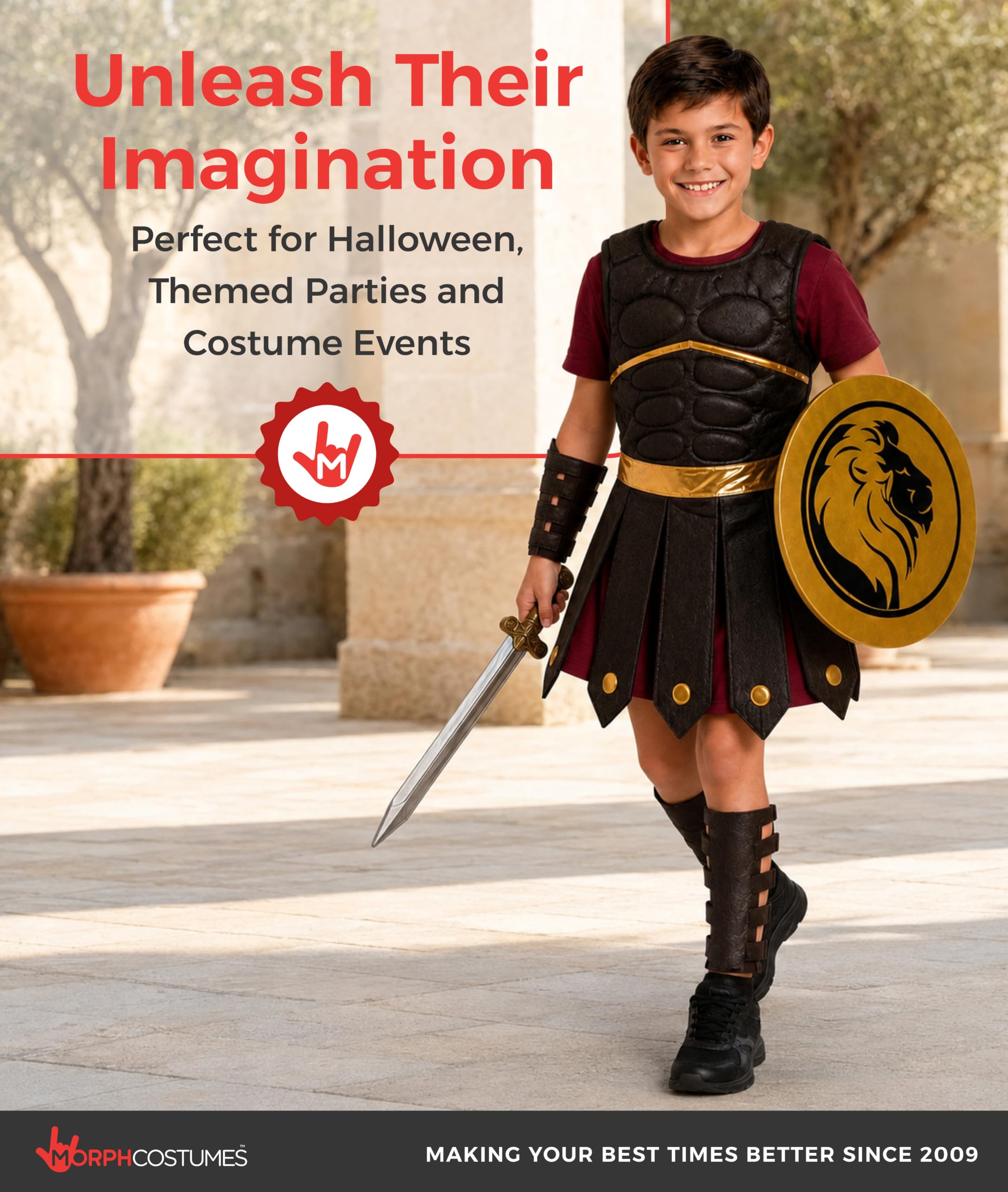 Fun Shack Costume Gladiatore Bambino, Costume Romano Halloween Bambino