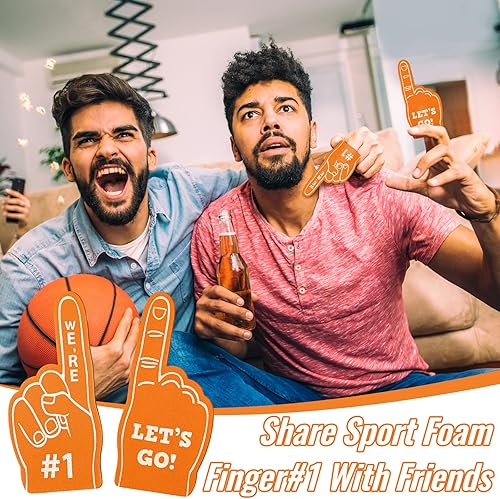 Miniatura 5 de Sinmoe 48 piezas de regalos de fiesta deportiva para fanáticos de los deportes, dedo de espuma mini dedo de espuma #1 para baloncesto, béisbol,