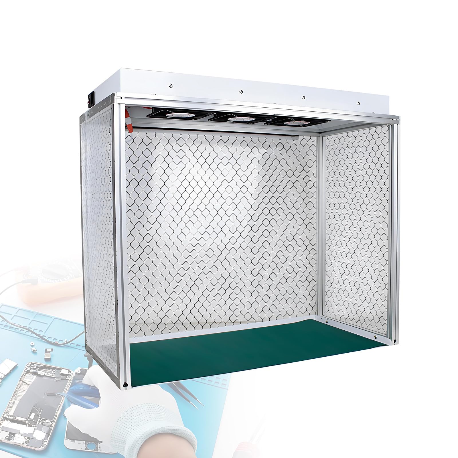 BANGBANGJI Laminar-Flow-Box in Laborqualität, Reinraum-FFU mit vertikaler Luftführung, UltraHEPA-Filter mit 99,99% Abscheidegrad, Arbeitsbereich 66 x 30 x 58 cm