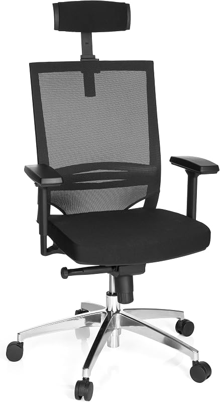 Scaun de birou ergonomic hjh OFFICE Porto MAX HIGH, material textil/plasă, negru - Scaun directorial certificat GS și TÜV Süd