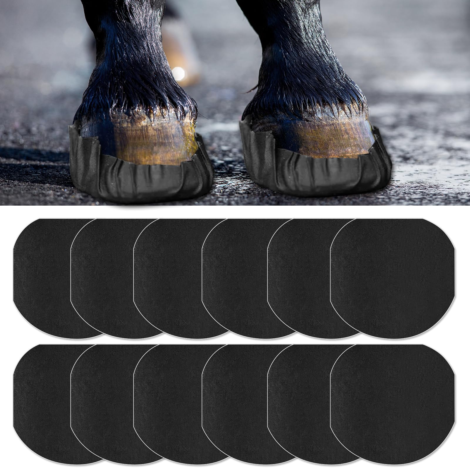 12 Pack Horse Hoof Tape Strong Stickiness Horse Hoof Care Compatible with Magic Cushion Easy to Use Breathable Hoof Wraps for Horses Packing Hoove Wound Management Compatible with Laminitis Abscess