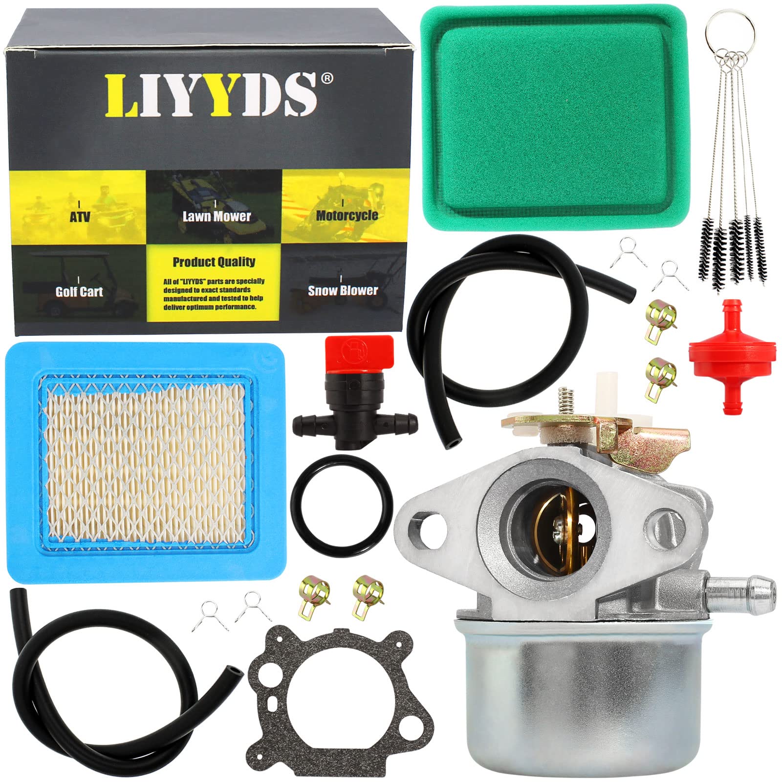 LIYYDS Carburetor Compatible with 497586 499059 792253 799869 4HP-7HP 120000 122000 121000 125000 Rotary Oregon 14112 50-658 Lawn Mower Pressure Washer 127712 127800 127802 128702 128712 128800 128812