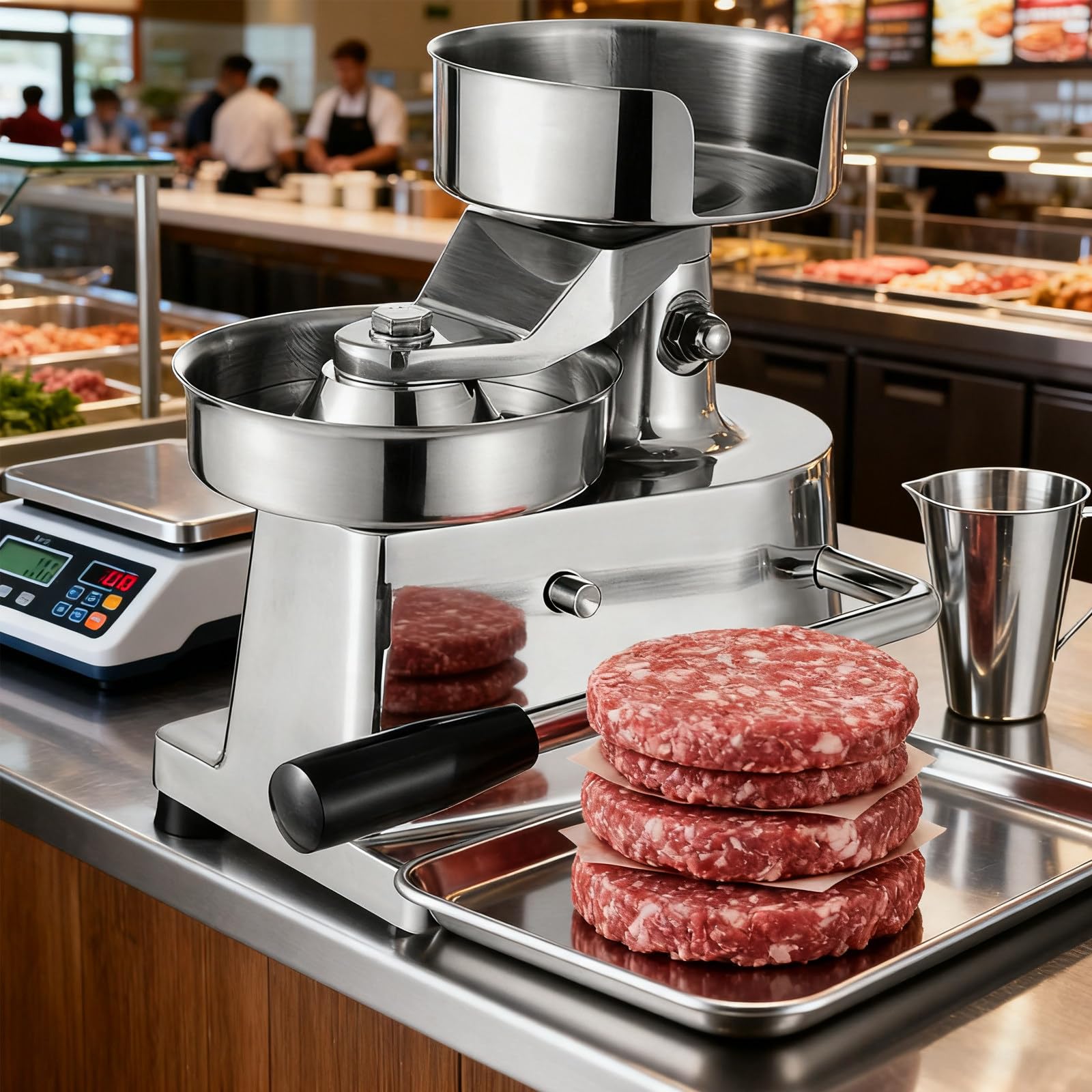 Burger Maker Set - Edelstahl Burger Presse High Yield Patty Maker - 150mm Pressdurchmesser für perfekt geformte Patties