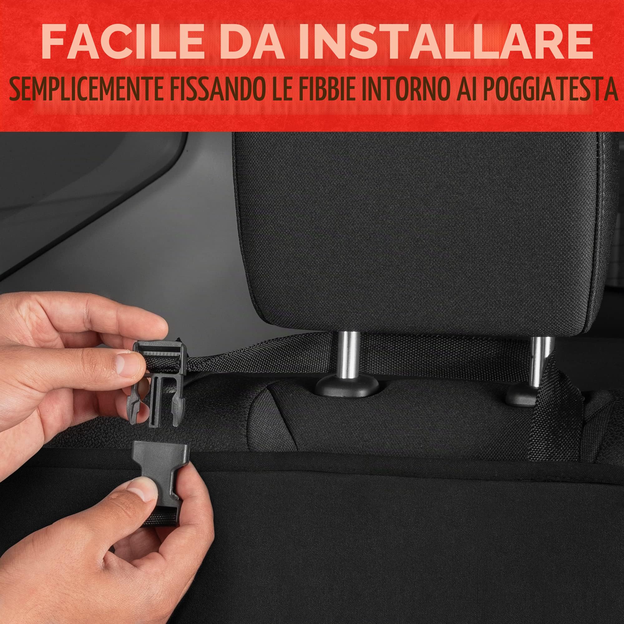 BDK AquaShield - Coprisedile posteriore, impermeabile, in neoprene, per auto, camion, furgoni, SUV, protezione per i sedili dell’auto in presenza di bambini e cani, accessori automobilistici (nero)