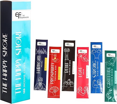 Miniatura 1 de Varillas de incienso naturales aromáticas hechas a mano, juego de 6 inciensos (120 varillas), ideal para el hogar, meditación, yoga, relajación, set