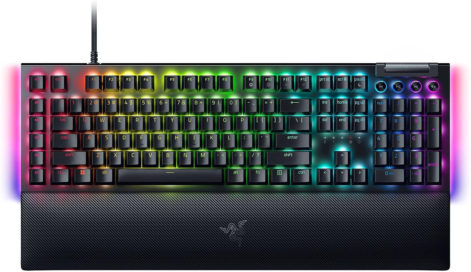 BlackWidow V4 Mechanical Gaming Keyboard, Green Switches | Tactile & Clicky Switches, Chroma RGB, 6 Dedicated Macro Keys, Magnetic Wrist Rest, Doubleshot ABS Keycaps, Snap Tap