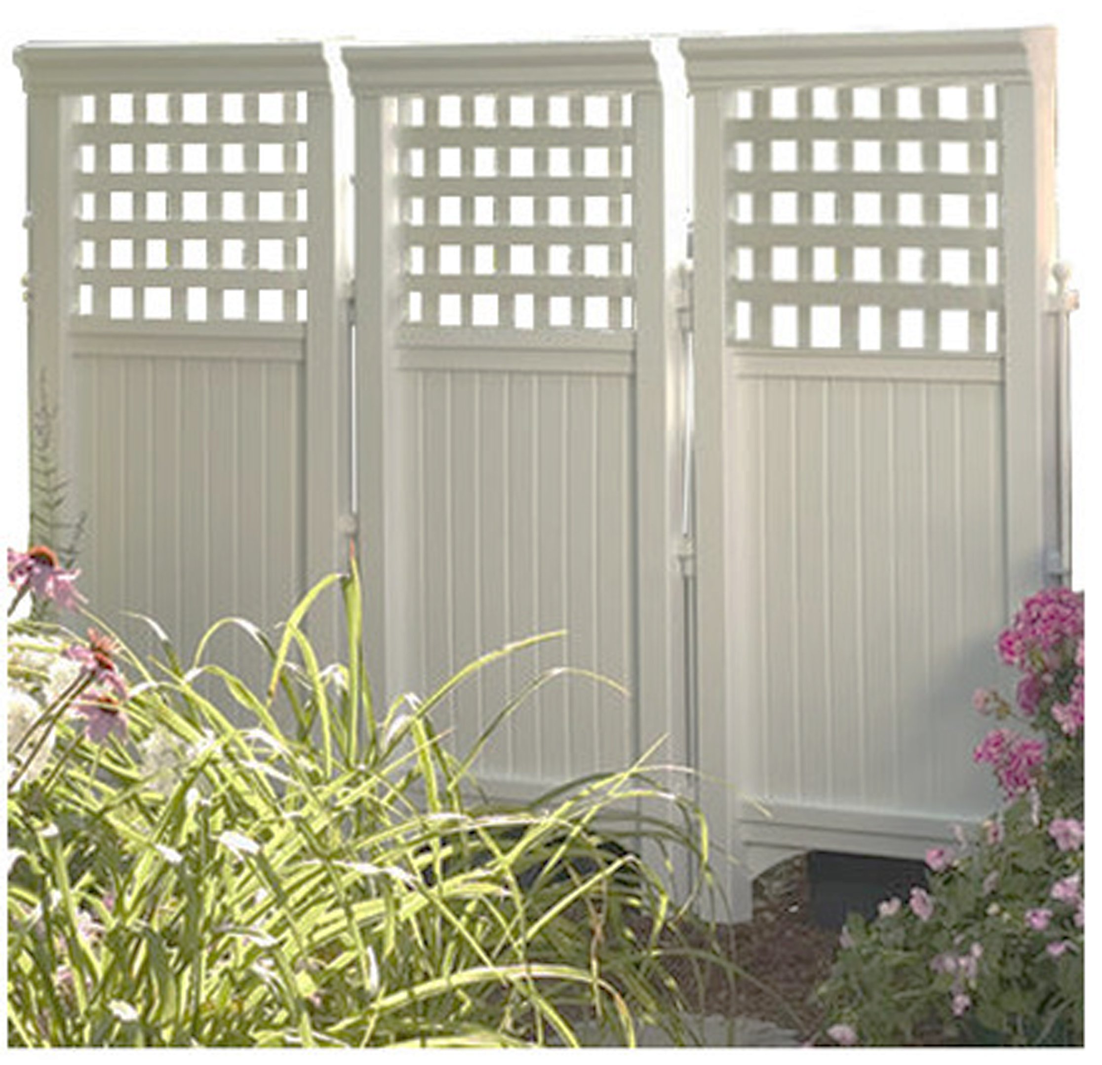 Buy MadeInUSA White UV Resistant 4panel Resin Outdoor Privacy Screen
