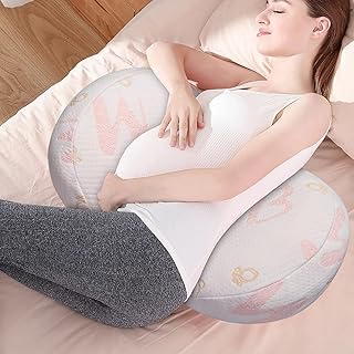 Pregnancy Pillow, Maternity Pillow for Pregnant Women, Soft Body Pillow Support for Back, Belly, Hips & Legs, Detachable and Adjustable Pillow Cover, A Must Have Pregnancy Pillows for Sleeping