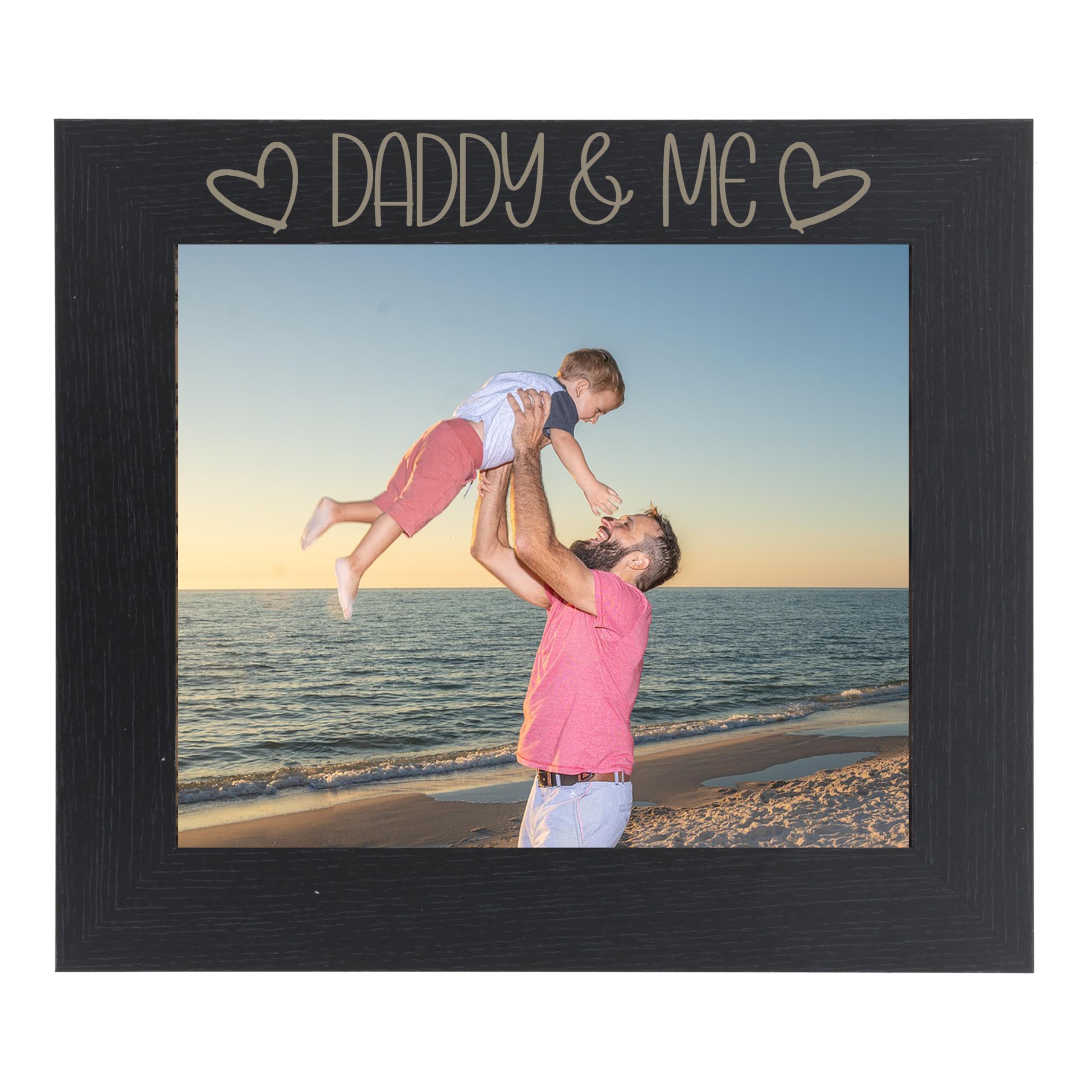 Daddy and Me Photo Frame - Best Dad Photo Frame, Dad and Daughter, Father and Son Photoframes - I Love My Daddy Gifts (Black 8 x 10 Landscape)