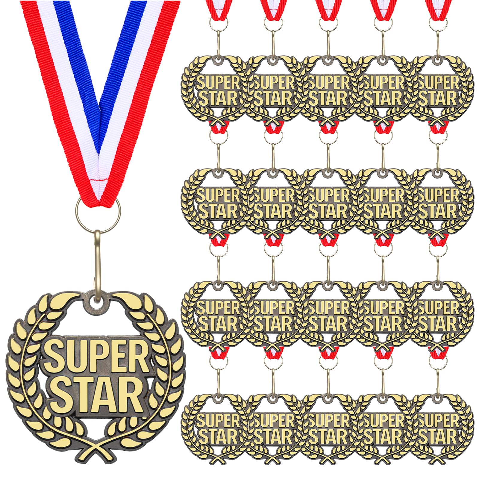 2'' Gold Award Medals Bulk Winner Medals with Neck Ribbons Metal Trophy Award Prize Gift…