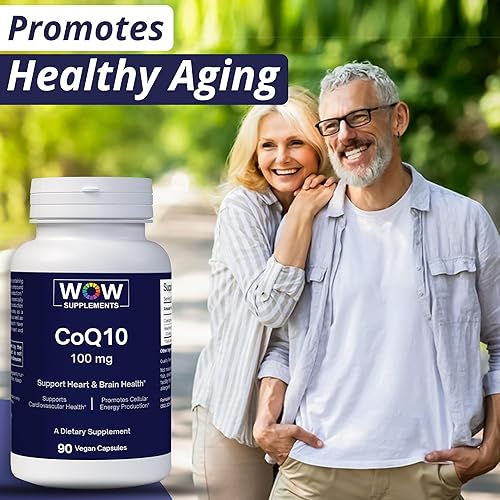 Miniatura 5 de WOW Supplements CoQ10 100 mg con baya de espino - Alta absorción CoQ10 100mg para producción de energía, salud cardíaca y celular - Sin OMG,