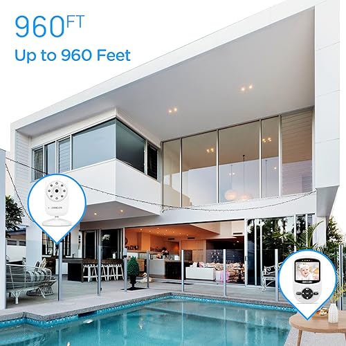 Miniatura 7 de Monitor de vídeo para bebé con cámara y visión nocturna infrarroja, conversación bidireccional y monitor de temperatura – largo alcance, monitorea a