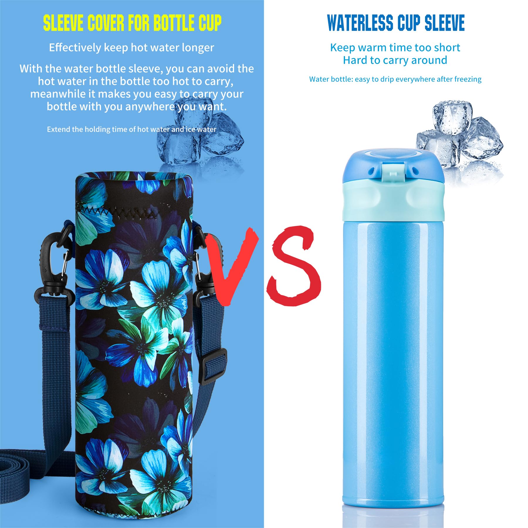 Acheter Porte-bouteille d'eau avec bandoulière réglable, porte-bouteille d' eau Portable, sac en maille, Camping en plein air, cyclisme, pochette pour bouteille d'eau