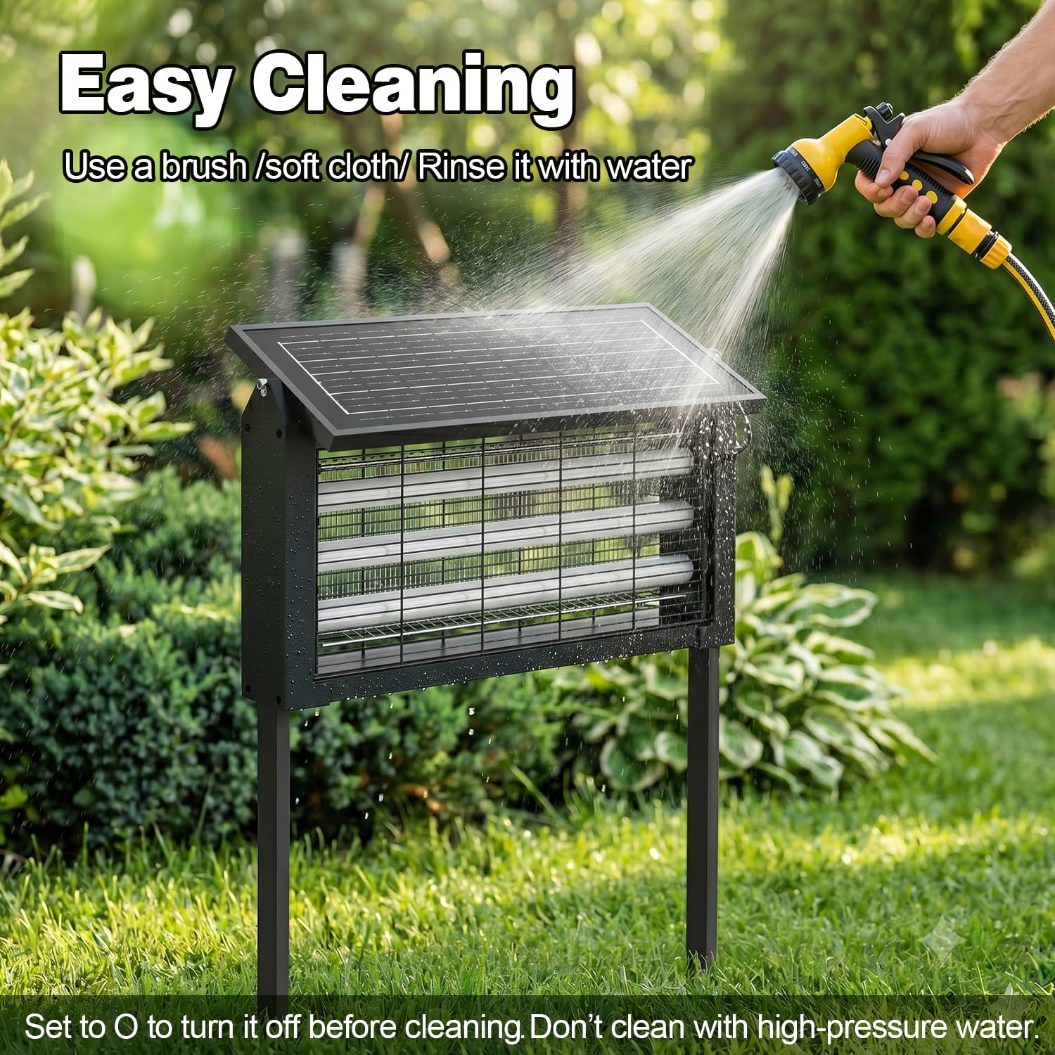 Solar Bug Zapper Outdoor, Potente Zapper Zanzariera, 3500V Elettrico Mosquito Killer, Impermeabile e Portatile, Trappola per insetti Volante Ricaricabile per Patio, Cortile, Giardino, Casa, Campeggio