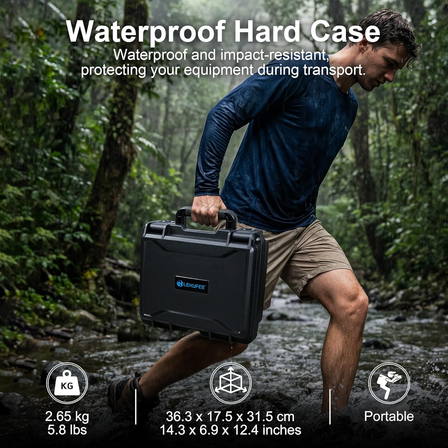 Lekufee Waterproof Hard Carrying Case for DJI Neo 2 Drone, Fly More Combo, DJI RC 2, RC N3, Goggles N3/3, RC Motion 3, and Accessories(Case Only)