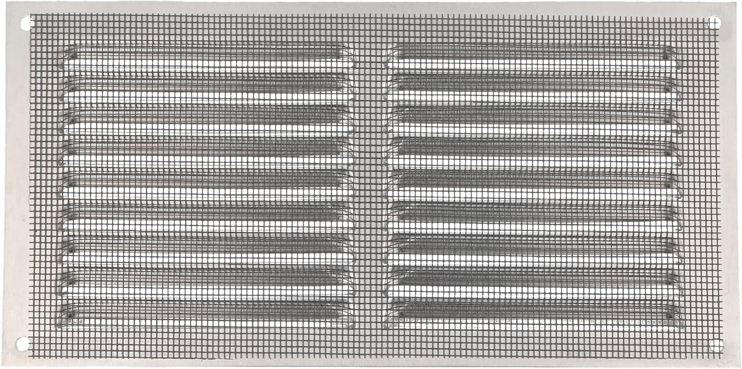 Amig - Rectangular Premium Aluminium Grille 4" x 8"| Air Vent Cover | For Wall, Sidewall and Ceiling | 3,9 x 7,9 Inch | Silver
