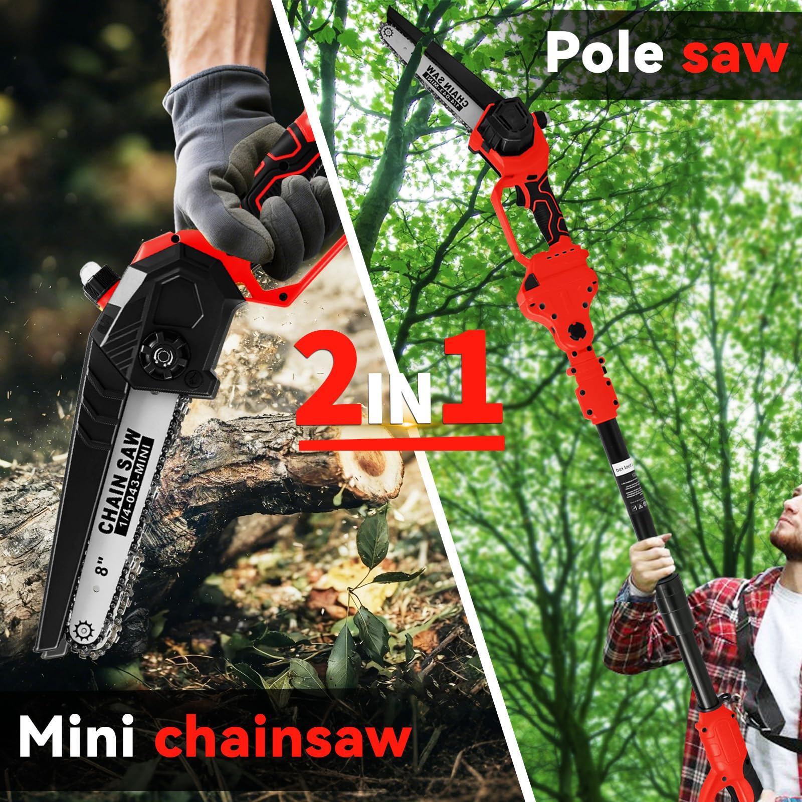 Sierra de Barra y Mini Motosierra en 1 8" para Milwaukee 18V (sin Batería)