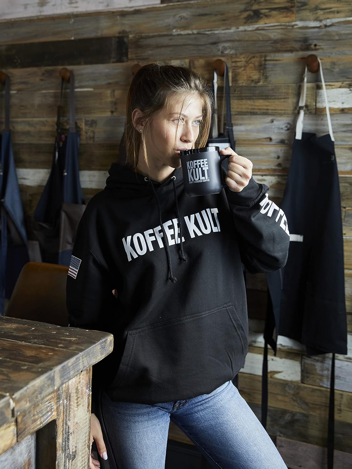 Koffee Kult Half Caff Coffee Whole Bean Dark Roast Half Caffeine Decaf Low Acid Naturally Decaffeinated (32oz, Ground)