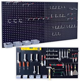 Wallmaster Pegboard Organizer Garage Storage - 48pcs Pegboard Hooks Set,...