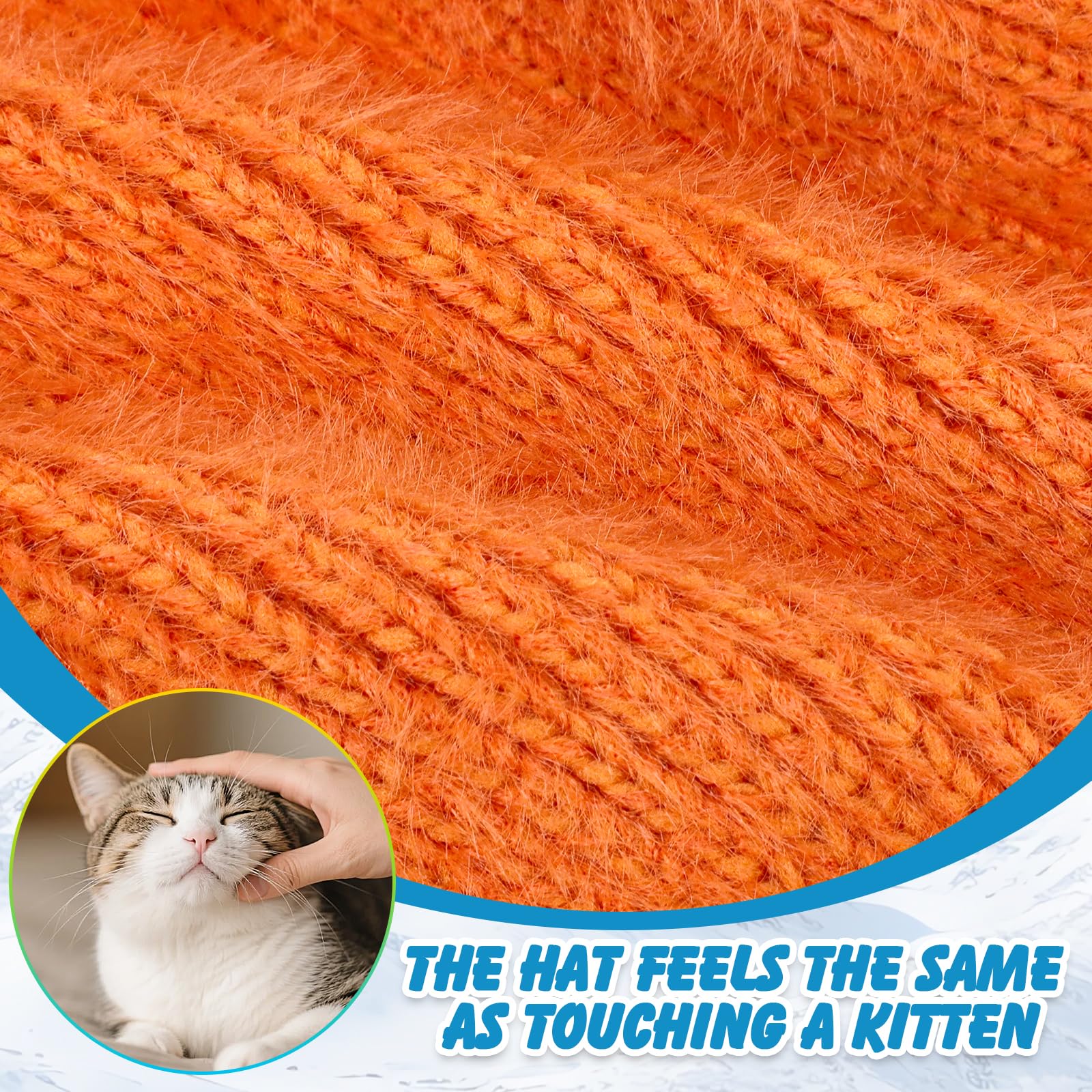Lindo Orejas de Gato Gorros de Punto para 3-12 Años Niño Niñas, Las Orejas Térmicos Sombrero de Invierno Suave Amigable Cálido A Prueba de Viento Beanie Gorras para Actividades al Aire Libre