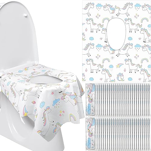 100 fundas de asiento de inodoro desechables para niños pequeños, extra grandes, de papel, envueltas individualmente, forros de entrenamiento de