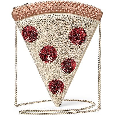 Женская сумка Kate Spade New York Slice Crystal Embellished Fabric 3-D Pizza Crossbody