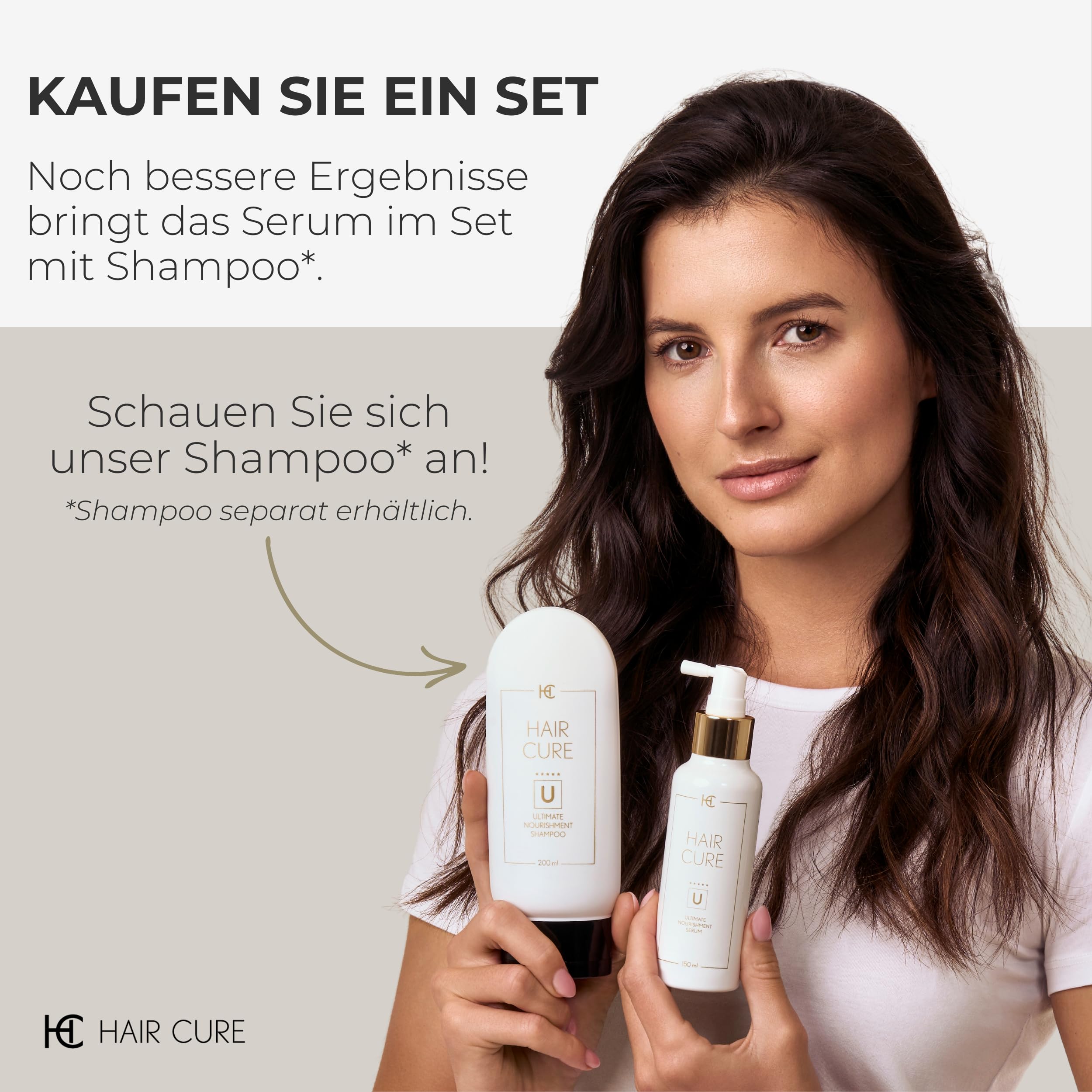 Hair Cure® Haarserum für Haarwachstum für Frauen & Männer - 150 ml - Anti Haarausfall Serum - Haarwachstum Beschleunigen Serum - 16 aktive Inhaltsstoffe & 3 Peptide