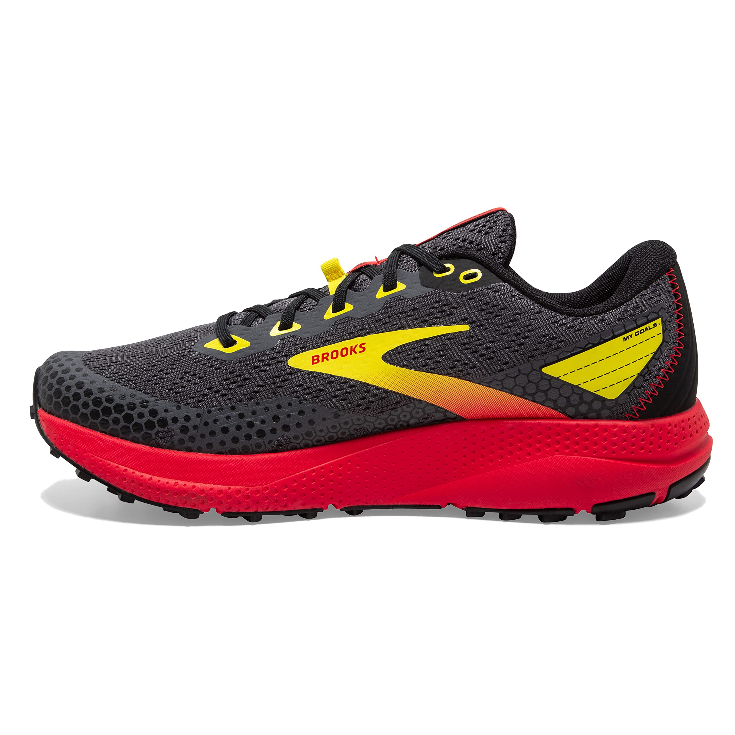 Brooks Podział męski 3 buty do biegania, Black Fiery Red Blazing Yellow, 44.5 eu