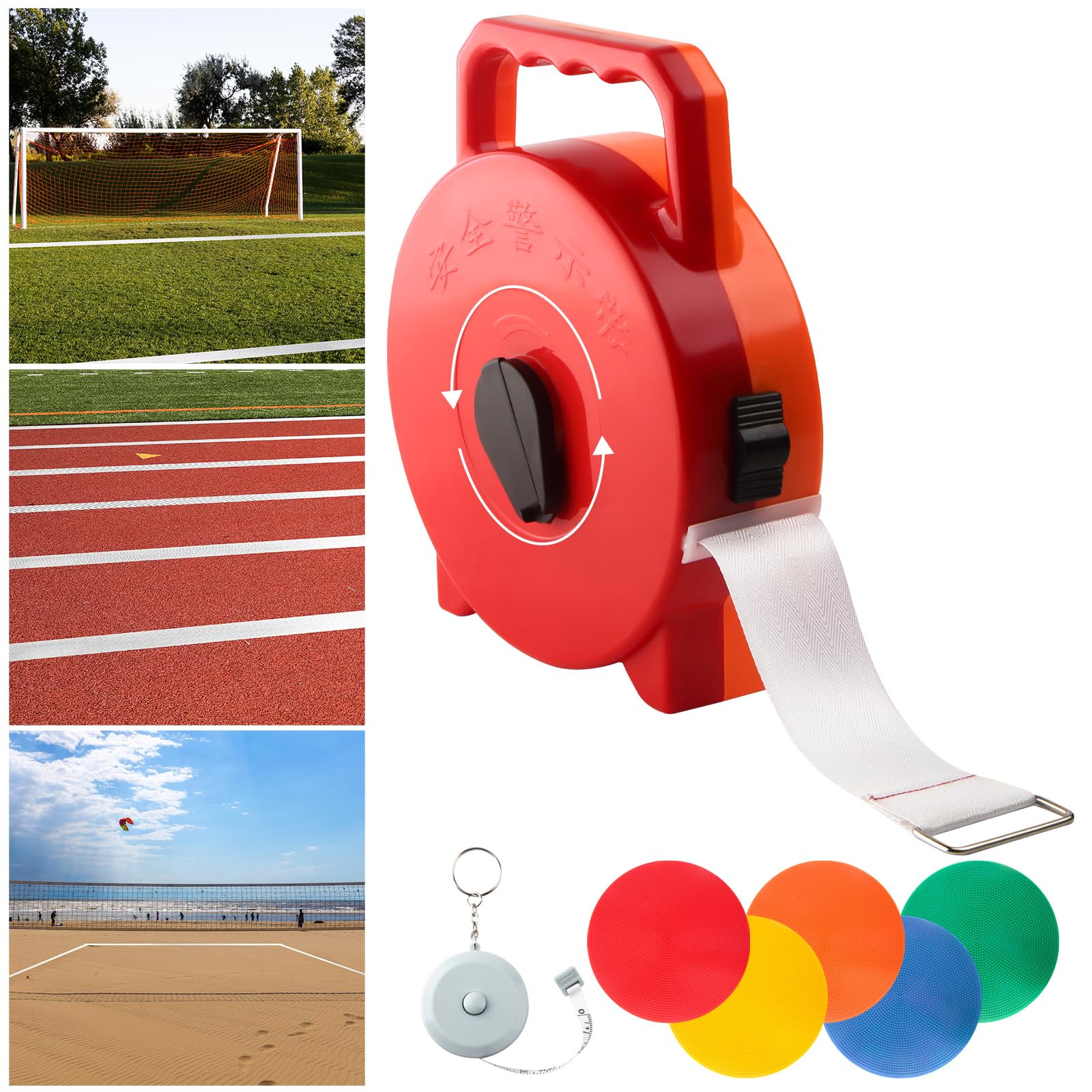 Lignes de Terrain de Football - Largeur 4 cm - Lignes de Badminton Court - Marquage du Terrain de Jeu - Lignes de juridiction réglables - Entraînement de Combat de Football multijoueur