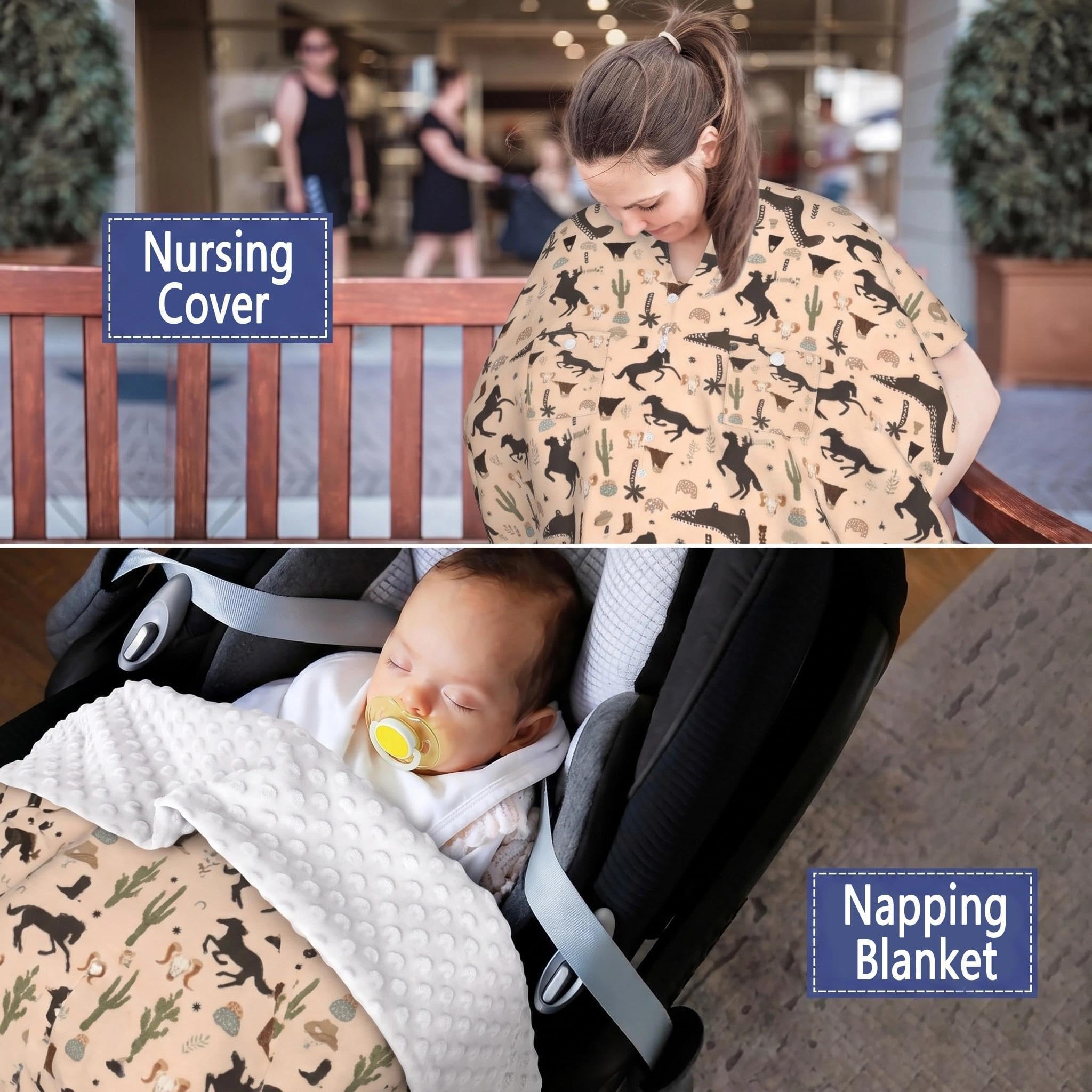 Funda de asiento de automóvil de invierno occidental para bebé, funda de lactancia para mamá, regalos para bebés recién nacidos, niños y niñas para baby shower