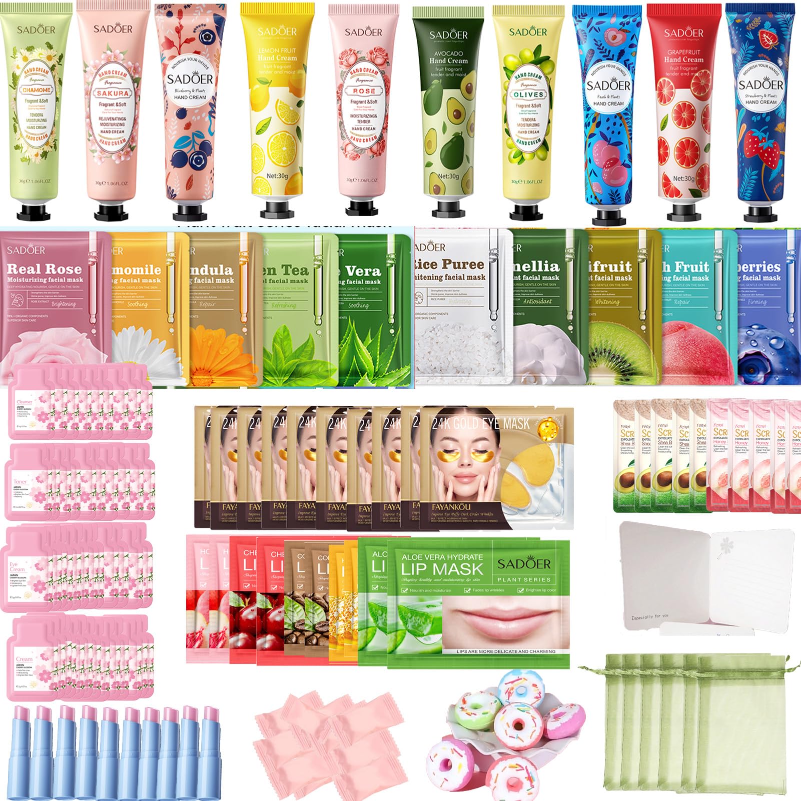 140 Pcs Spa Party Supplies Slumber Party Organza Bags Spa Party Favors Spa Sleepover Kit Birthday For Most Skin Type At Home Spa Kit