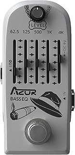 AZOR 5 Band Bass Guitar EQ Pedal Equalizer Effects Pedal for Electric Bass True Bypass Aluminium-Alloy