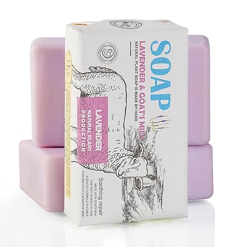 Barra de jabón de leche de cabra, 2 unidades, barra de jabón natural hidratante para limpieza facial y corporal, aceite de palma, jabón de manos,